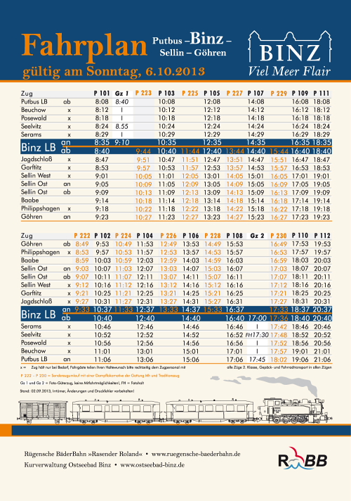 xSonderfahrplan Bahnhofsfest Binz am 6.10