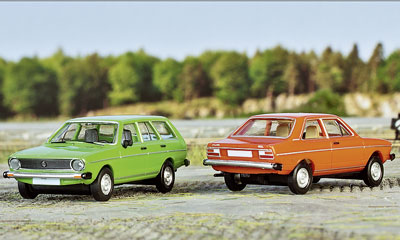 Drummer (Vertrieb Brekina): VW Passat Variant und Audi 80 der ersten Generation in H0